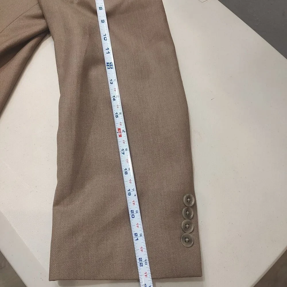 Croft & Barrow Brown Suit Jacket 46 Long 2 Button Front 3 Inside Pocket Business